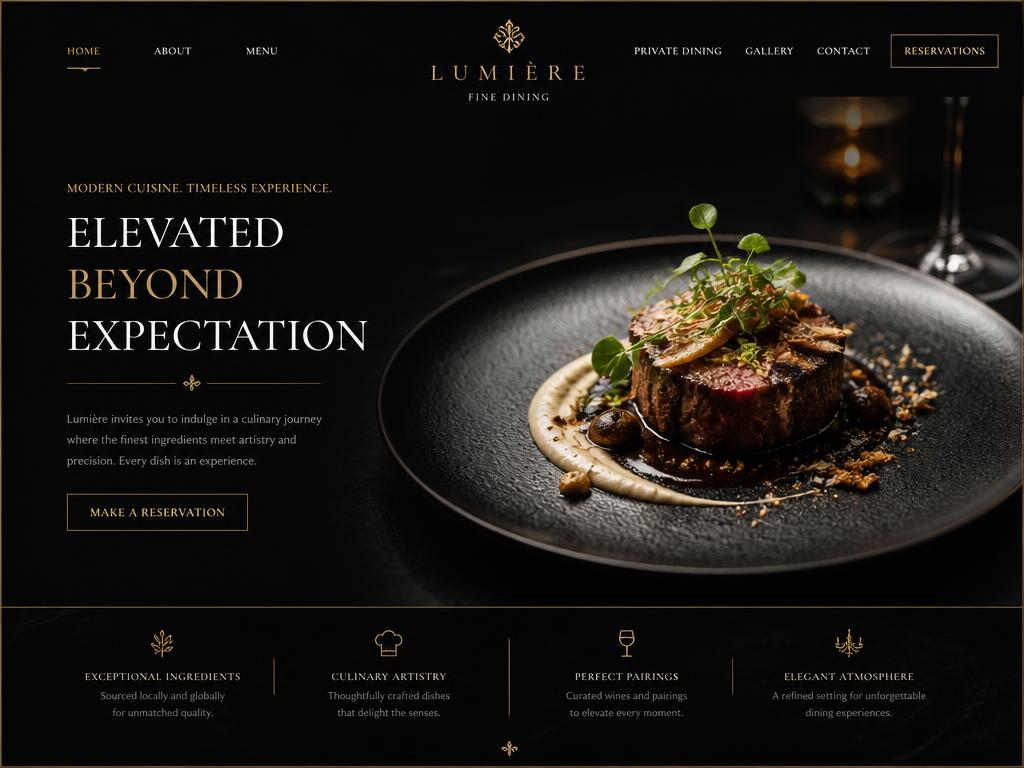 Voorbeeldontwerp: Restaurant Website