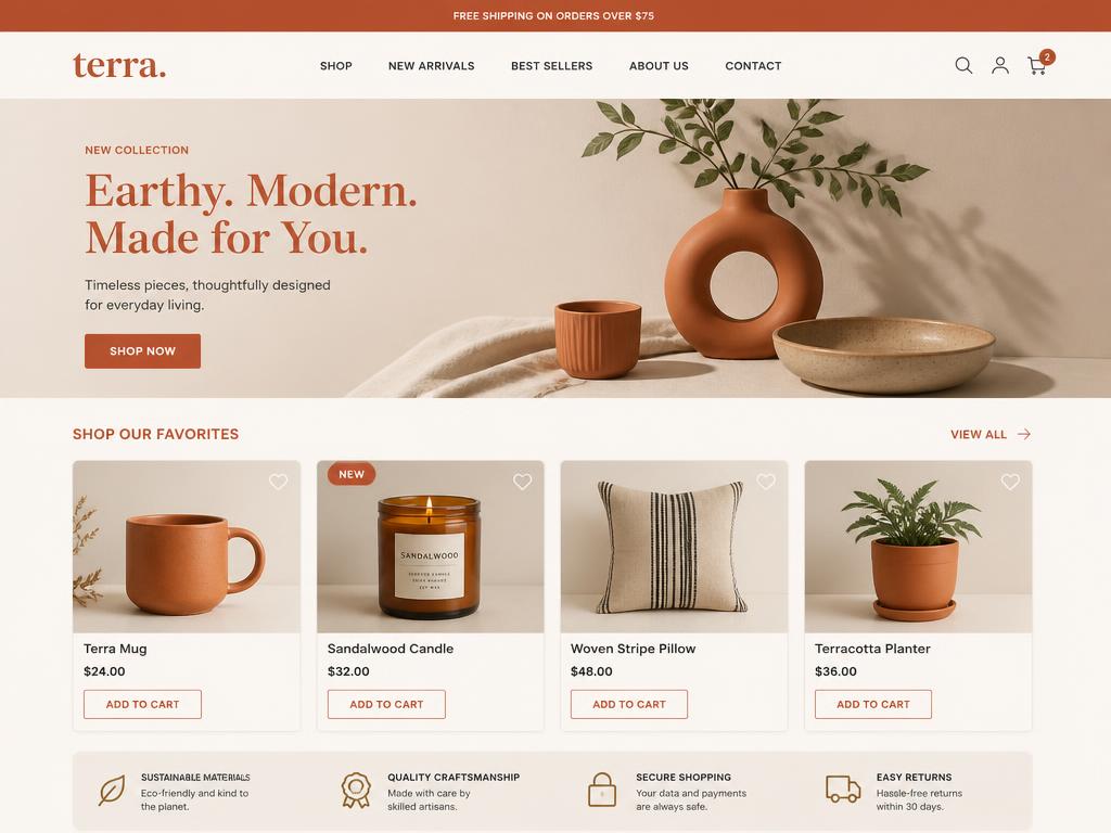 Voorbeeldontwerp: Moderne Webshop
